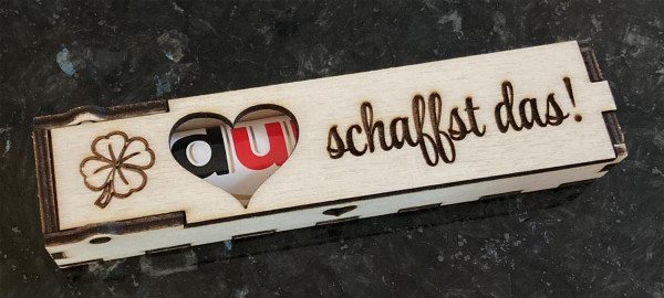 Duplo Box + Schokoriegel Geschenkbox mit Spruch Gravur