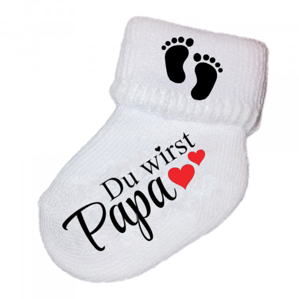 Babysocke Söckchen Du wirst Papa Oma Opa Tante Onkel Großeltern