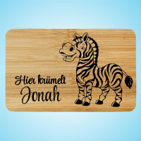 Brettchen Bambus Holz Lasergravur Zebra Personalisiert Brettchen Bambus Holz Lasergravur Zebra Personalisiert
