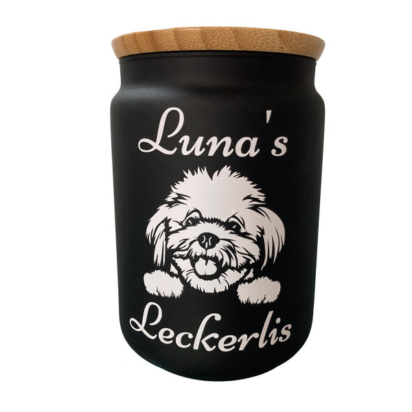 Bichon Frise Hund Leckerliglas mit Motiv Personalisiert