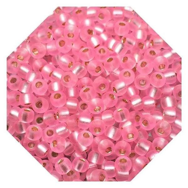 10 g Miyuki Rocailles Seed Beads 8/0 Silverlined Dyed Carnation Pink