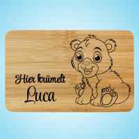 Brettchen Bambus Holz mit Lasergravur Bär Personalisiert Brettchen Bambus Holz mit Lasergravur Bär Personalisiert