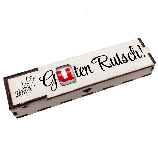 Duplo Geschenkbox mit Gravur zu Sylvester "Guten Rutsch!"