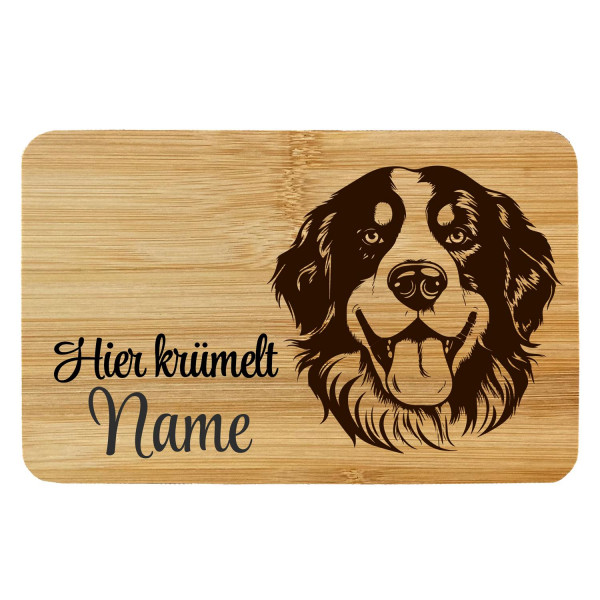 Brettchen Bambus Holz Gravur Bernese Mountain Hund Personalisiert