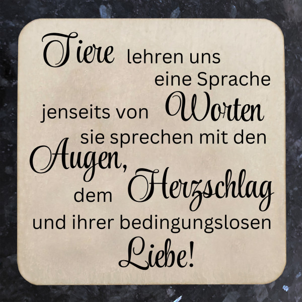 Kühlschrankmagnet Holz mit Spruch 5x5 cm Neodym Magnet Tiere lehren uns
