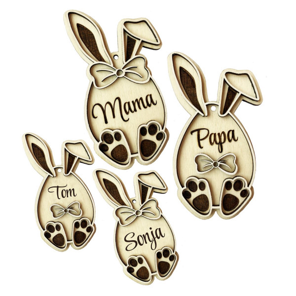 Holz Osteranhänger Deko mit Wunschname Personalisiert