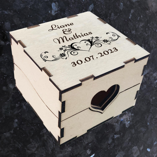 Kleine Holz Geschenkbox mit Gravur Personalisiert
