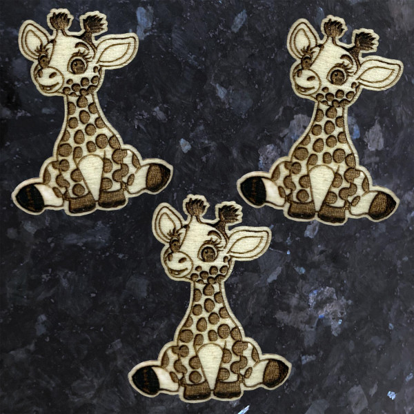 Set 3 Holz Kühlschrankmagnete Giraffe Neodym Magnet