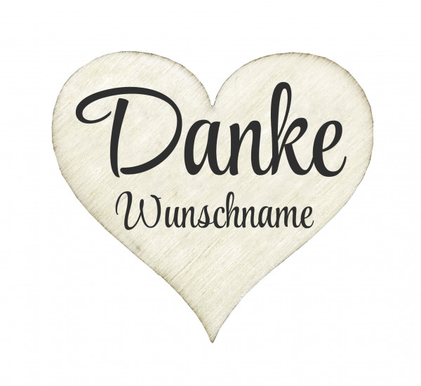 Herz Kühlschrankmagnet Holz Gravur Danke mit Wunschname Personalisiert