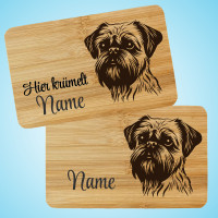 Brettchen Holz Gravur Hund Brussels Griffon mit Name Personalisiert Brettchen Holz Gravur Hund Brussels Griffon mit Name Personalisiert