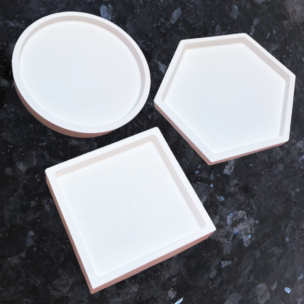 Eleganter Untersetzer aus Keramik Weiß Handarbeit