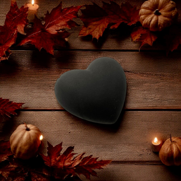 Set 2 massive Deko Herzen aus Keramik Schwarz