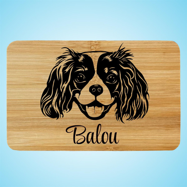 Brettchen Holz Gravur Hund mit Name Personalisiert