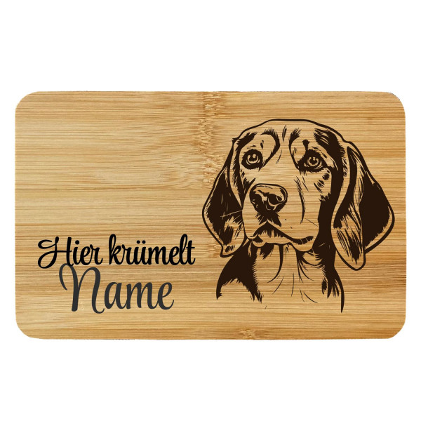 Brettchen Bambus Holz Gravur Beagle Hund Personalisiert