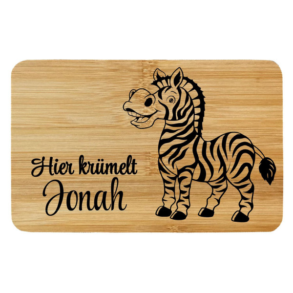 Brettchen Bambus Holz Lasergravur Zebra Personalisiert