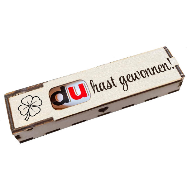 Duplo Geschenkbox mit Gravur "Du hast gewonnen!"