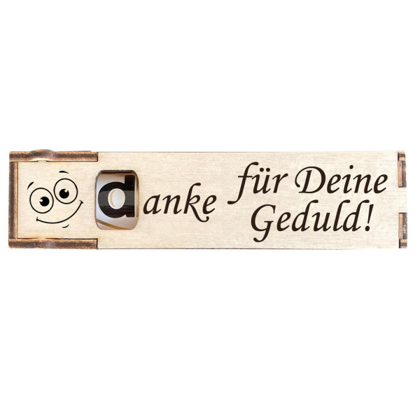Duplo Geschenkbox mit Gravur "Danke für Deine Geduld!"