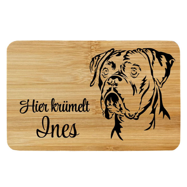 Brettchen Holz Gravur Hund Boxer mit Name Personalisiert