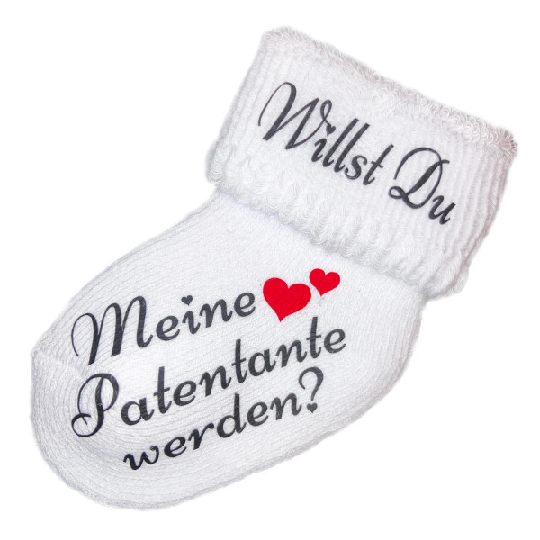 Babysocke Söckchen Willst Du meine Patentante / Patenonkel werden?