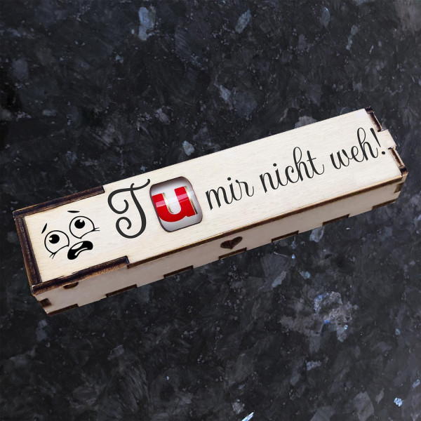 Duplo Geschenkbox mit Gravur "Tu mir nicht weh!"