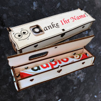 Danke mit Wunschname! | Gravur auf Holz Geschenkbox mit Schokoriegel | Neues Design Danke mit Wunschname! | Gravur auf Holz Geschenkbox mit Schokoriegel | Neues Design