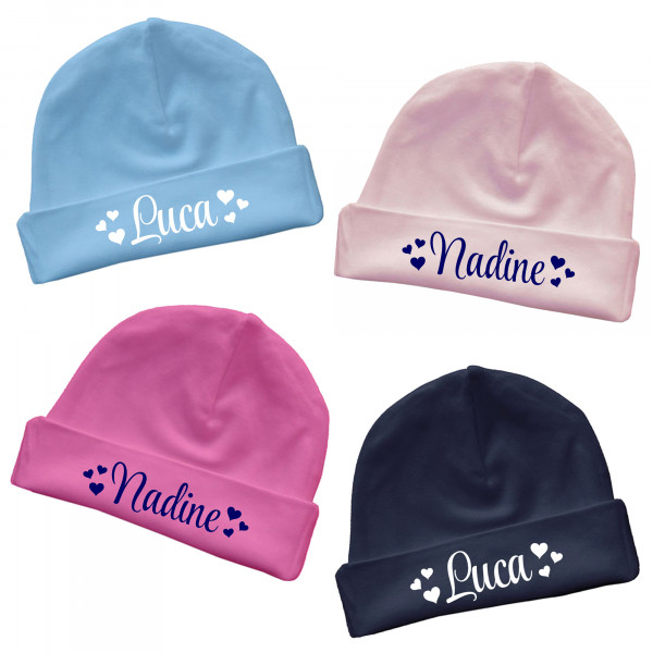 Bio Babymütze Herzen Link Kids Wear Personalisiert mit Name