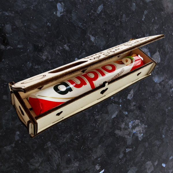 Du bist mein Alles! | Lasergravur auf Holz Geschenkbox mit Schokoriegel | Neues Design