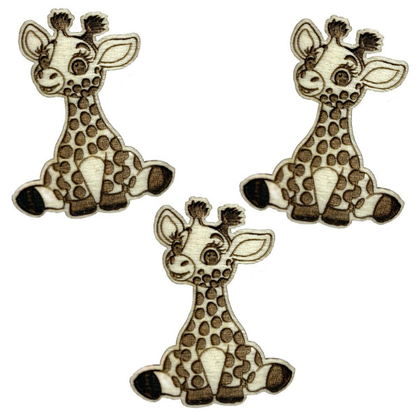 Set 3 Holz Kühlschrankmagnete Giraffe Neodym Magnet