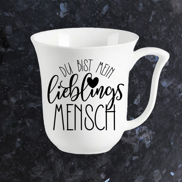 Du bist mein Lieblingsmensch | Spruch Kaffeebecher 320ml Weiß