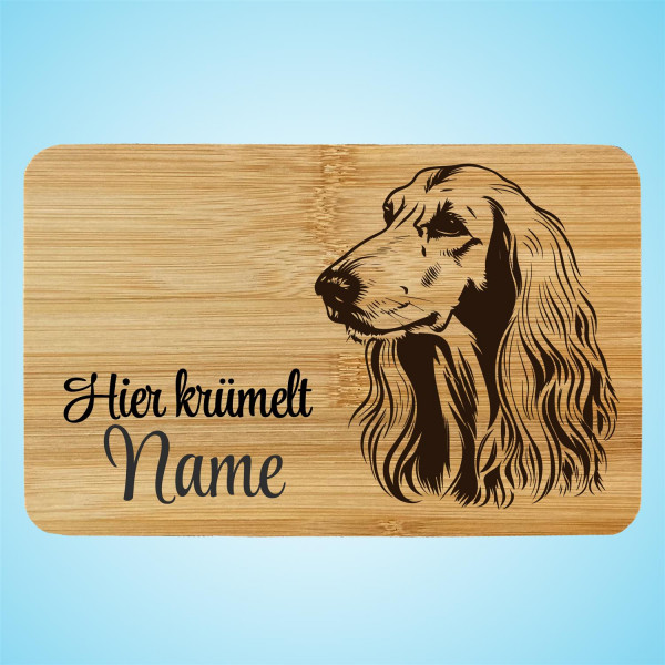 Brettchen Bambus Holz Gravur Afghanischer Windhund Hund Personalisiert