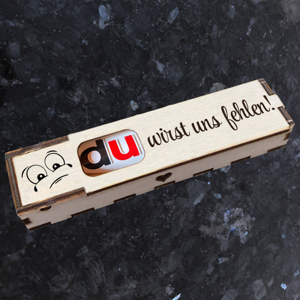 Duplo Box + Schokoriegel Geschenkbox mit Spruch Gravur