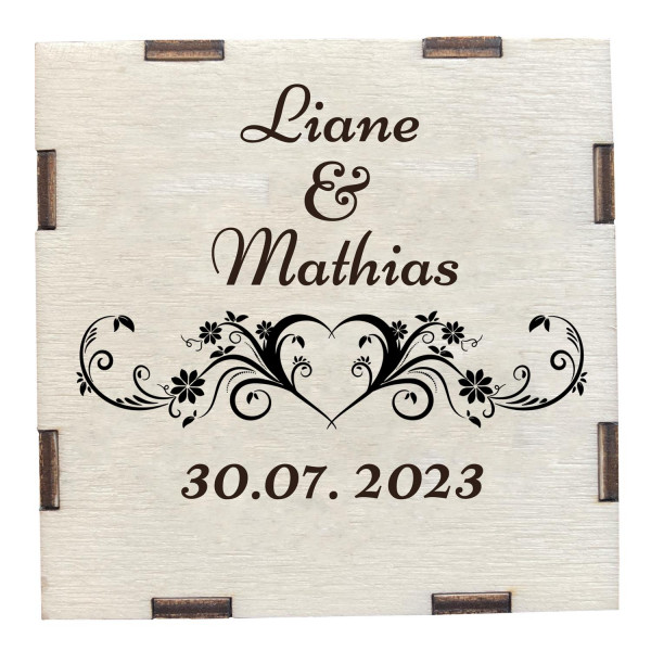 Kleine Holz Geschenkbox mit Gravur Personalisiert