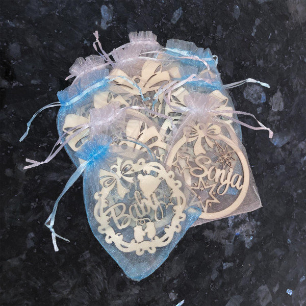 Holz Weihnachtskugeln Anhänger mit Wunschname Personalisiert