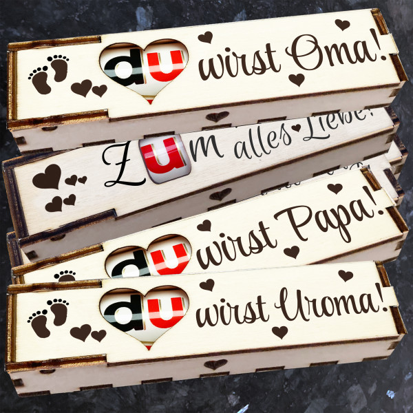 Duplo Box + Schokoriegel Geschenkbox mit Spruch Gravur