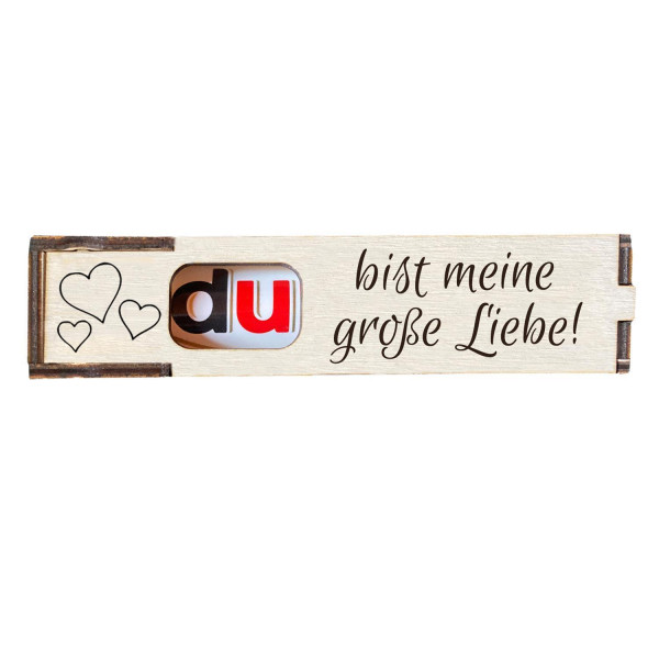 Duplo Geschenkbox mit Gravur "Du bist meine große Liebe!"