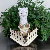 Niedliche Alpaka Figur Keramik - Holz Deko Niedliche Alpaka Figur Keramik - Holz Deko