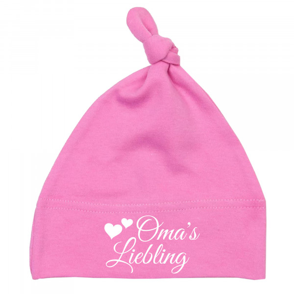 Babybugz Baby Mütze mit Knoten - Herzen Oma's Liebling