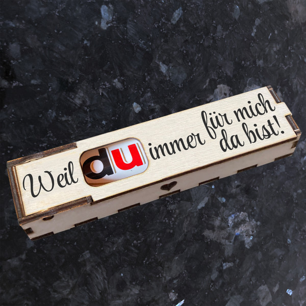 Duplo Box + Schokoriegel Geschenkbox mit Spruch Gravur