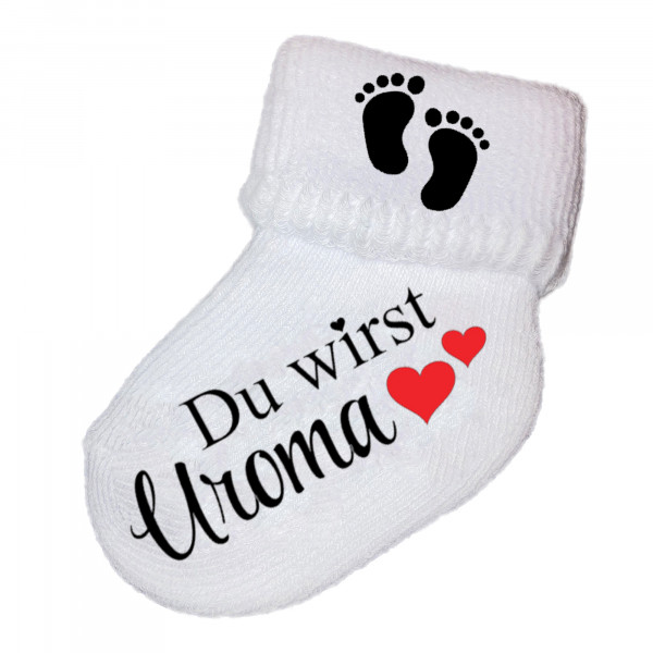 Babysocke Söckchen Du wirst Uroma Uropa Großtante Großonkel
