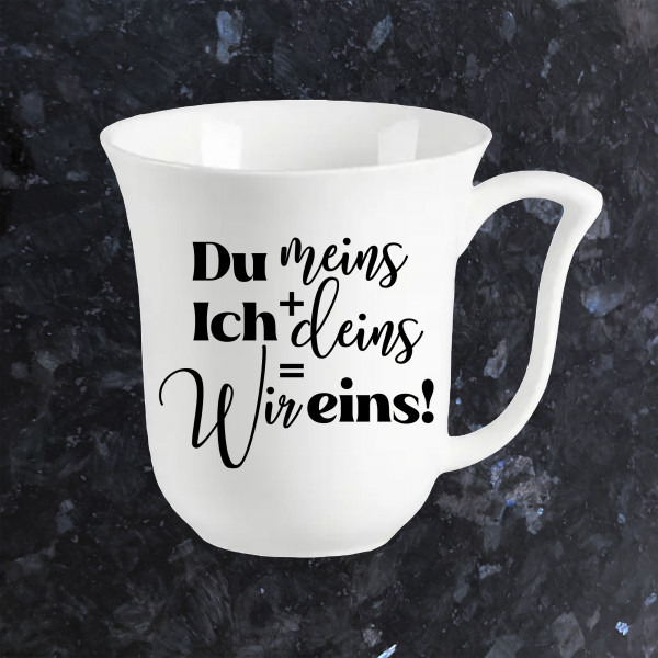 DU ICH WIR | Spruch Kaffeebecher 320ml Weiß