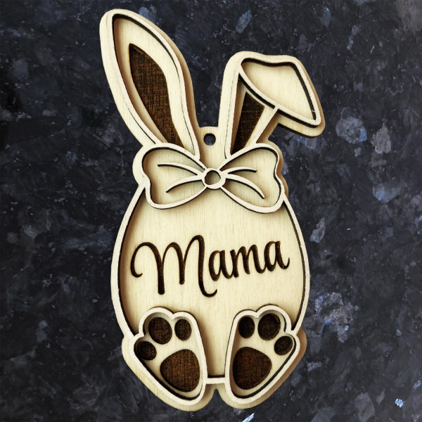 Holz Osteranhänger Deko mit Wunschname Personalisiert