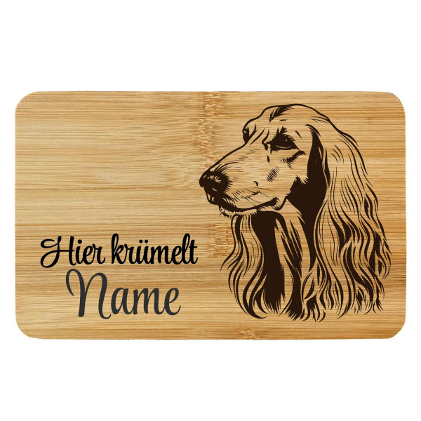 Brettchen Bambus Holz Gravur Afghanischer Windhund Hund Personalisiert
