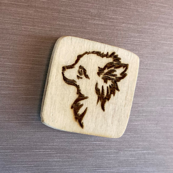 Set 5 x Kühlschrankmagnet Holz 3x3 cm Hund Chihuahua sehr starker Neodym Magnet