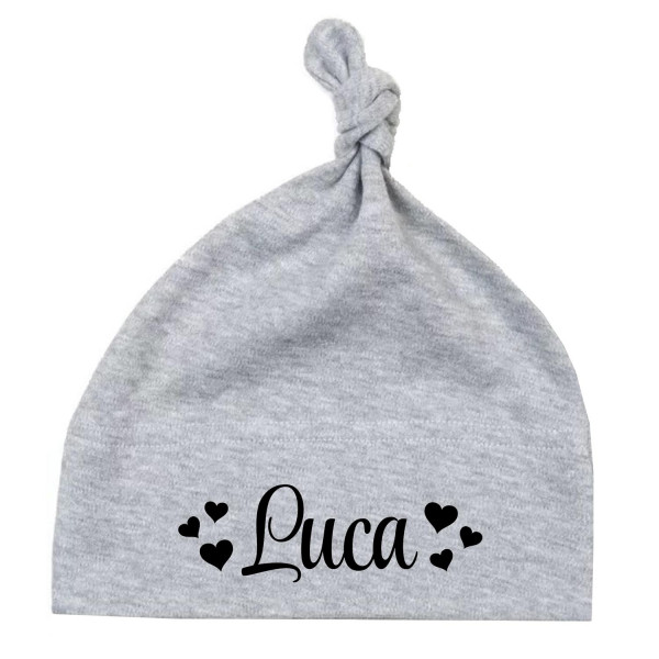Babybugz Babymütze Knoten Herzen Personalisiert mit Name